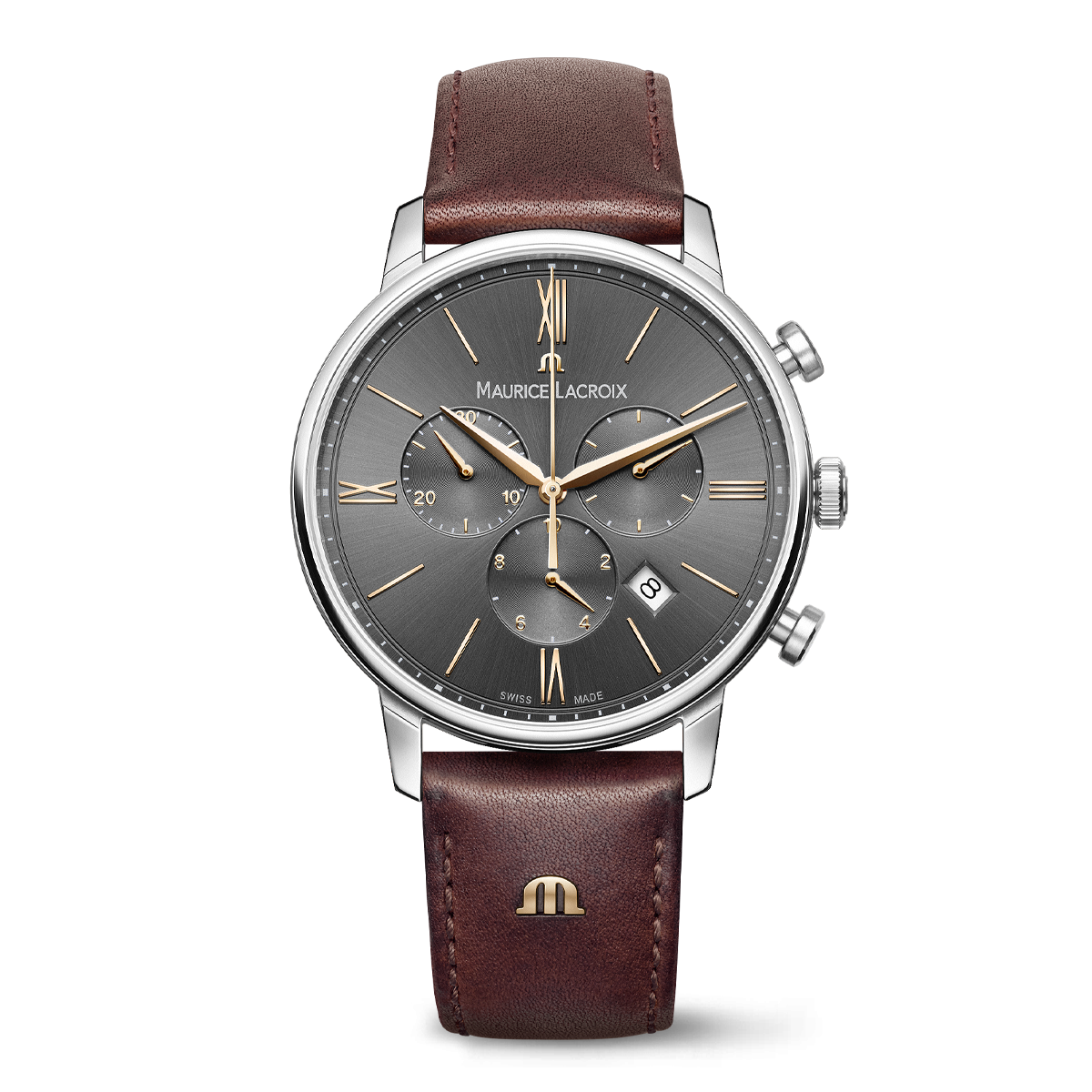 EL CHRONO,STAIN. STEEL,BLACK-GOL,4N ELIROS CHRONOGRAPH