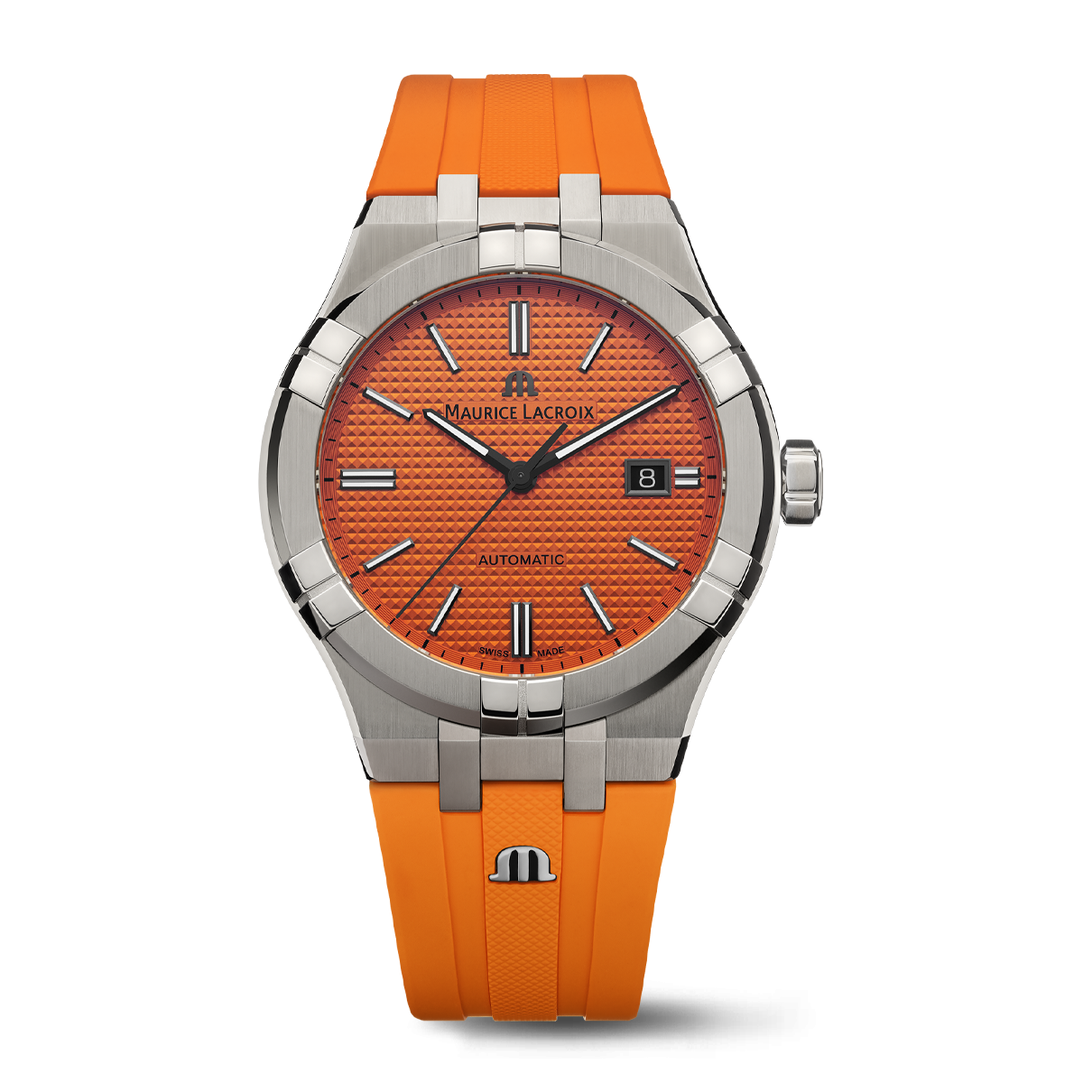 Stahl, orange, index schwarz,ltd 888 AIKON AUTOMATIC LIMITED SUMMER EDITION 42MM