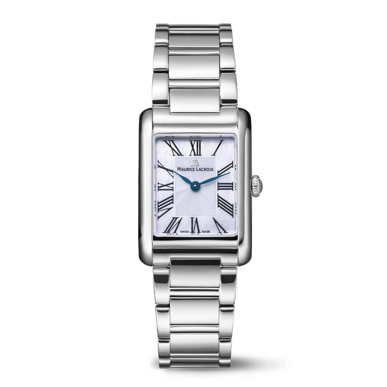 Steel, MOP, 12 ROMAN NUMBER black FIABA SQUARE