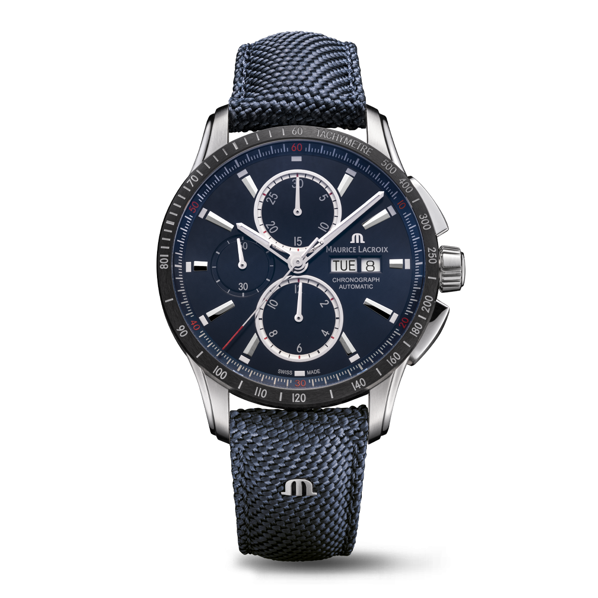 SS/Keramik schwarz, Blau, rhodium ind. PONTOS S CHRONOGRAPH
