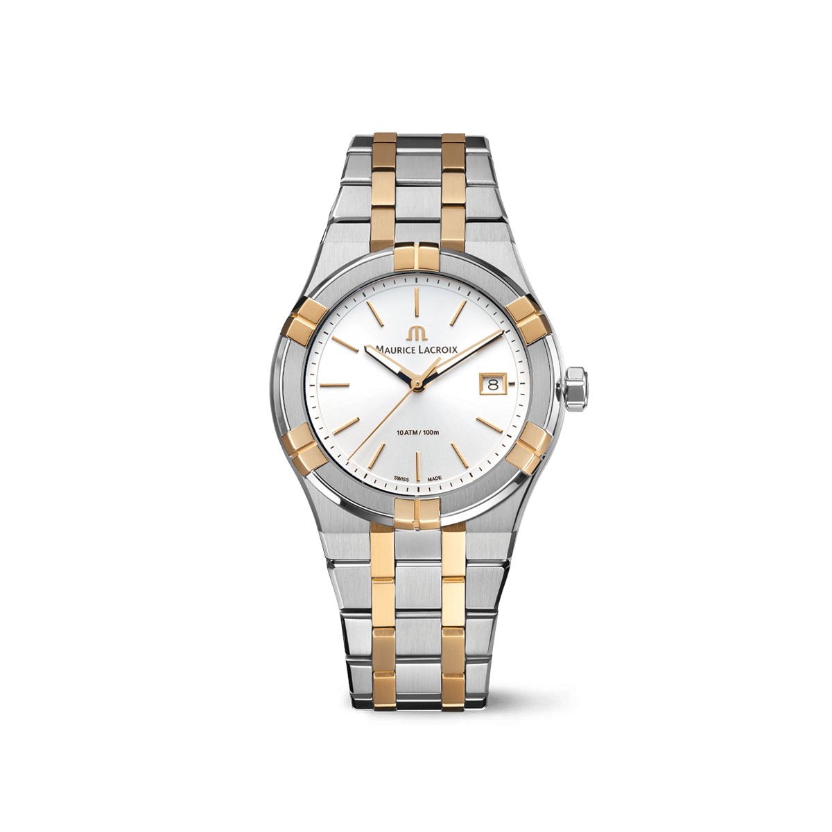 BICO SS/PVD 4N, SILVER, INDEX 4N AIKON QUARTZ DATE 40MM