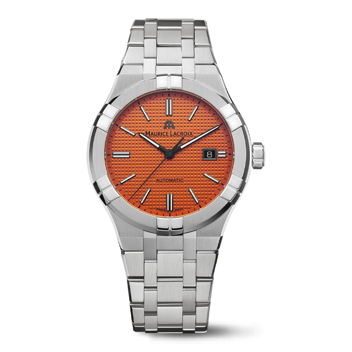STEEL, ORANGE, INDEX BLACK, LTD 888 AIKON AUTOMATIC LIMITED SUMMER EDITION 42MM