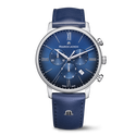 Steel, blue, 12 ind. rhodied ELIROS CHRONOGRAPH