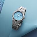 Steel, blue, index rhodied AIKON QUARTZ COLOURS EDITION