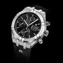Steel, black, index rhodied AIKON AUTOMATIC CHRONOGRAPH