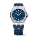 Steel, blue, index rhodied, LTD 500 AIKON MANUAL 39MM COLLECTORS EDITION