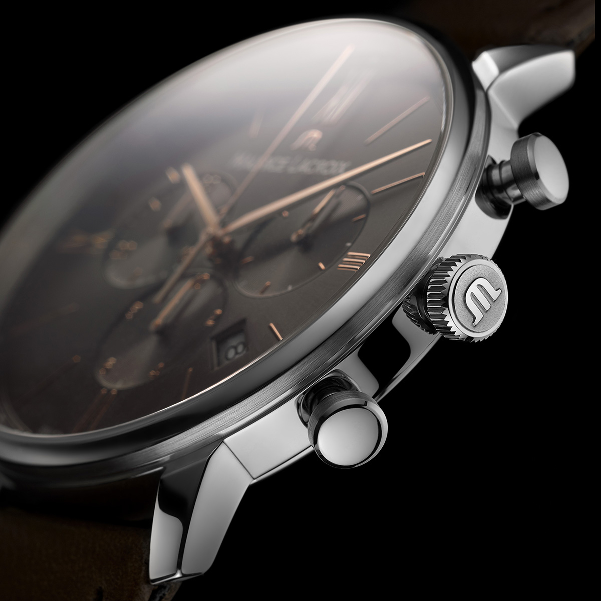 EL CHRONO,STAIN. STEEL,BLACK-GOL,4N ELIROS CHRONOGRAPH