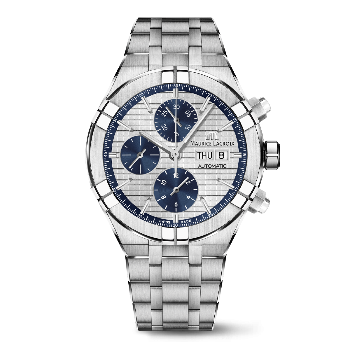 Stahl, silber/blaufarbe, rhodium AIKON AUTOMATIC CHRONOGRAPH
