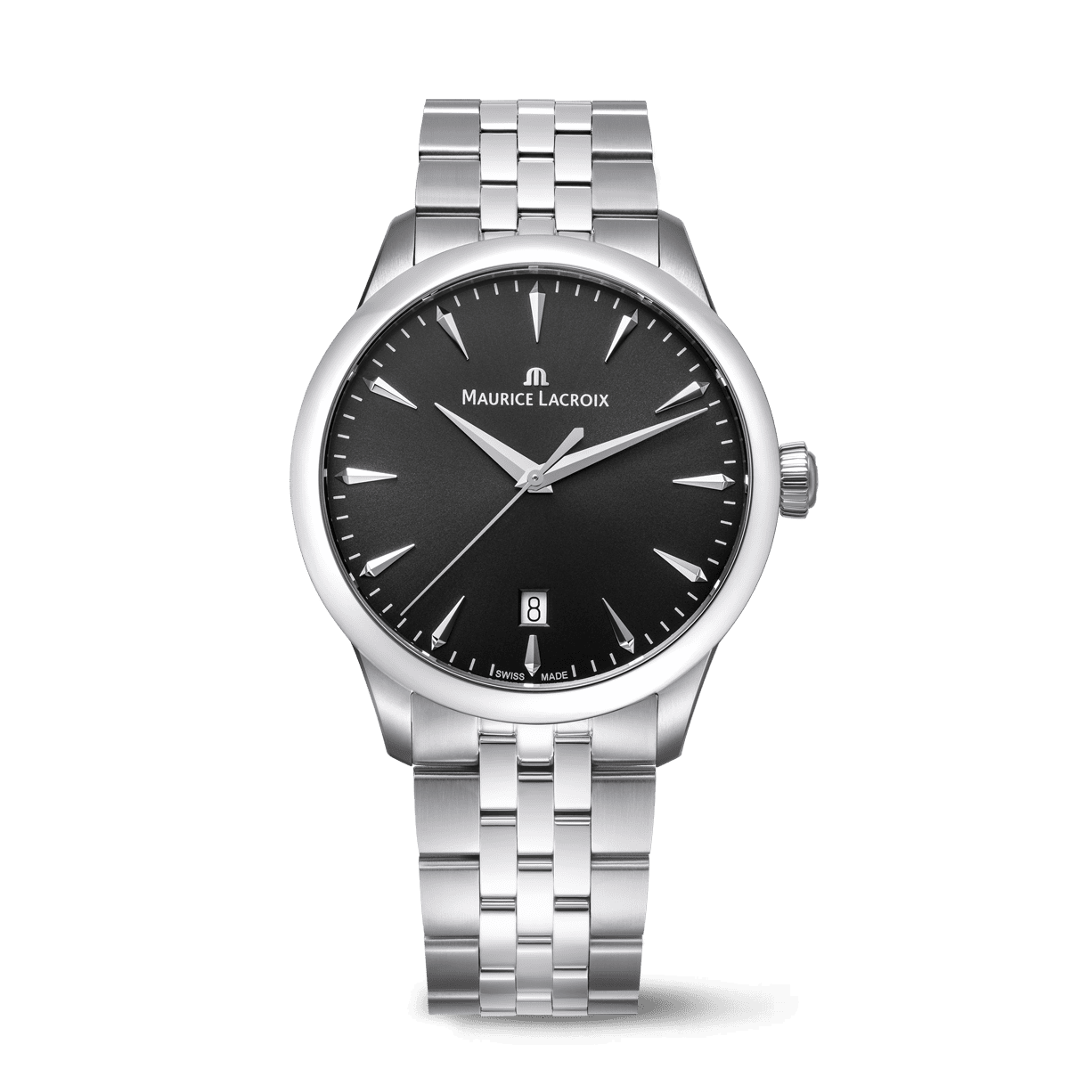 Steel, black, index rhodied 1975 QUARTZ 39MM