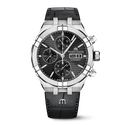Steel, black, index rhodied AIKON AUTOMATIC CHRONOGRAPH