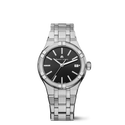 Steel, black, index rhodied AIKON QUARTZ DATE 35MM
