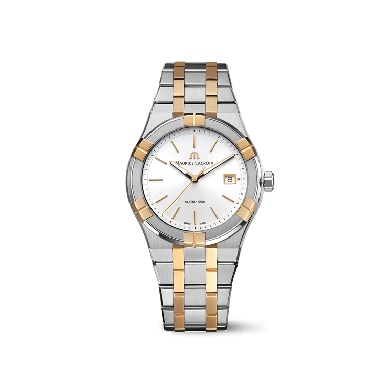 BICO SS/PVD 4N, SILVER, INDEX 4N AIKON QUARTZ DATE 40MM