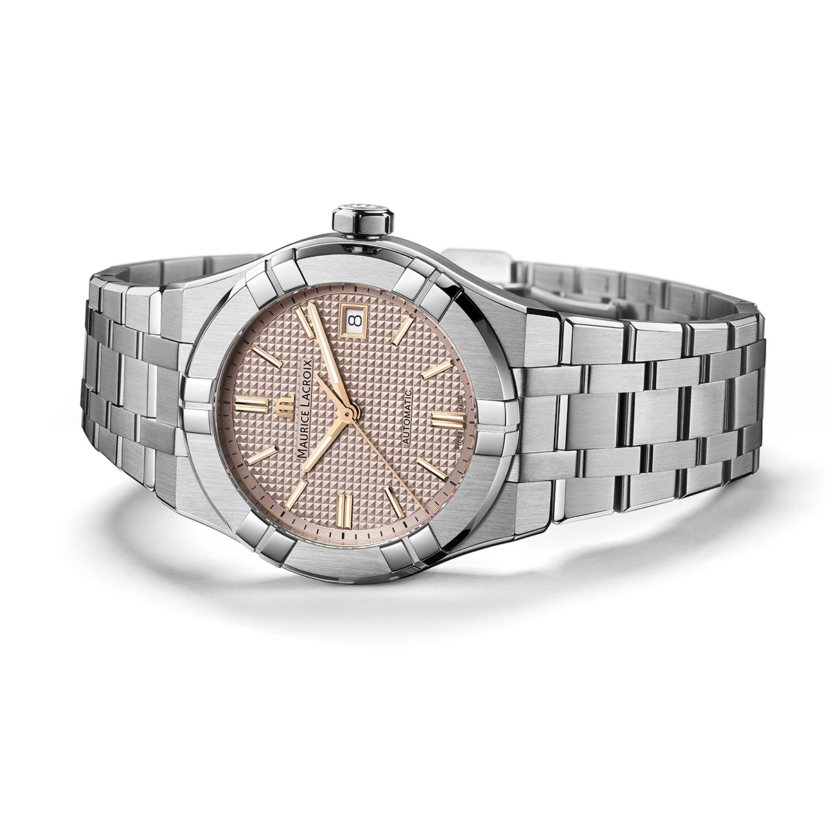 Steel,Ecru P7632C,Clou Paris,ind.4N AIKON AUTOMATIC DATE 39MM