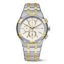 STEEL/PVD 2N, White, 12 ind. rhodied AIKON QUARTZ CHRONOGRAPH DUOTONE