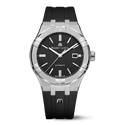 Steel, black color, index rhodied AIKON AUTOMATIC DATE 42MM